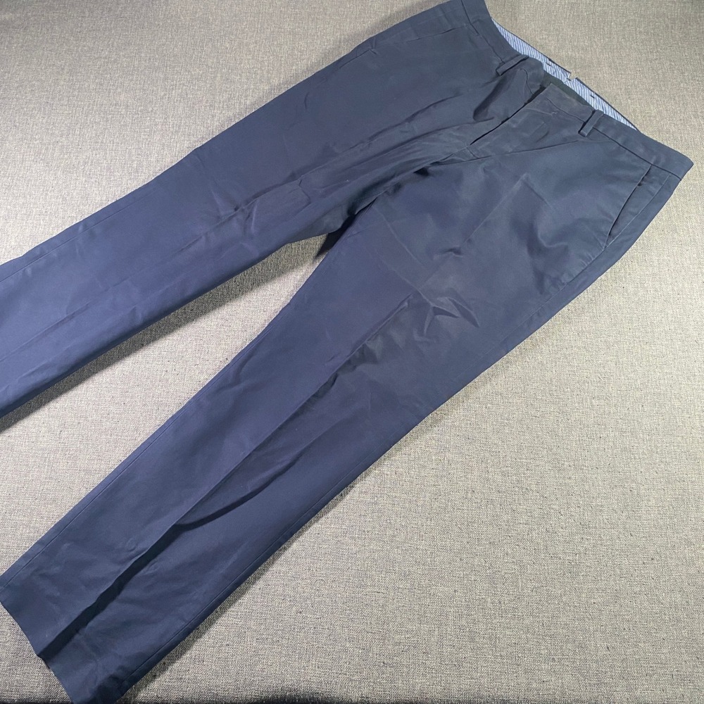 Bonobos Mens Slim Fit Chino Pants 34/30 Blue Cotton Casual Trousers
